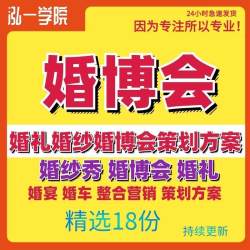 婚礼婚纱秀婚博会整合营销招商运营推广活动策划方案资料热卖中