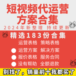 抖音短视频代运营方案报价分析表策划制作拍摄合作服务合同模板