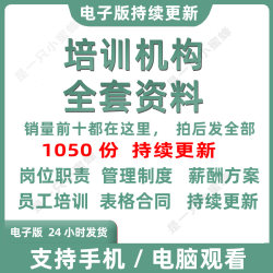 校外培训机构管理制度教育运营校区手册薪酬绩效考核方案资料策划
