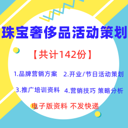 奢侈品珠宝活动方案 开业节日促销主题文案营销品牌开店策划方案