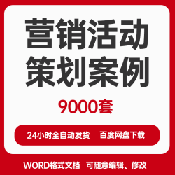 营销活动策划案例推广方案市场开业宣传促销年会企划执行方案素材