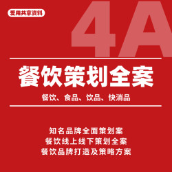 4A餐饮品牌策划全案饮品方案食品快消品定位营销推广活动策略案例