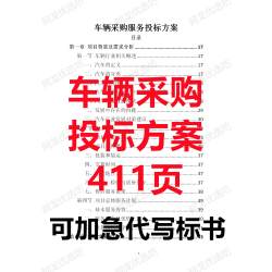 政府单位公司企业新能源汽车辆定点采购售后服务技术投标文件方案