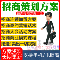 招商策划方案邀约话术营销品牌连锁加盟运营战略合作活动实施资料