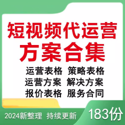 抖音短视频代运营方案报价分析表策划制作拍摄合作服务合同模板