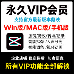 剪映svip永久会员win电脑版苹果Mac手机安卓剪辑解锁功能滤镜特效