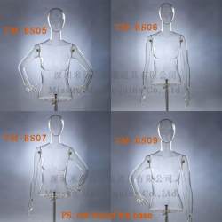 透明模特 有头女上半身双直手服装模特 三维立体 女外套3D拍照模