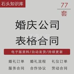 婚庆公司婚礼策划订单接待登记表格用工客户劳动服务合作合同协议