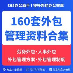 公司劳务人力资源服务外包管理方案各行业外包管理制度方案及培训