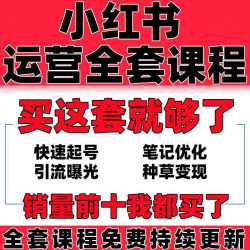 2024小红xhs书运营教程视频种草笔记文案自学视频自媒体策划课程