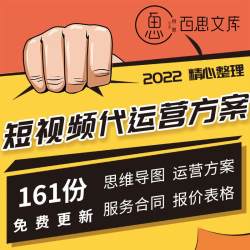 抖音快手短视频直播公司代运营方案服务合作合同协议报价表格模板