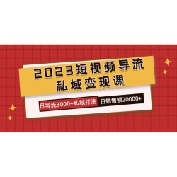 2023短视频导流·私域变现课，日导流3000+私域打法 日销售额2w+