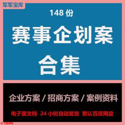 大赛比赛赛事活动运营组织方案赞助招商推广策划合作企划案例资料