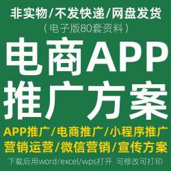 手机app小程序市场推广方案 电商网络平台运营策划营销范本资料