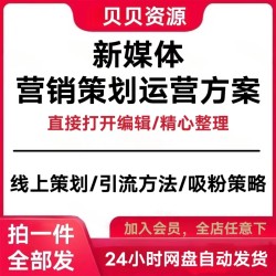 新媒体网络社交平台营销运营线上推广活动案例企策划运营方案