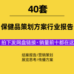 保健品市场品牌营销推广传播策划方案提案PPT行业研究报告合集