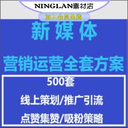 500套新媒体网络社交平台营销运营线上推广活动案例企策划方案