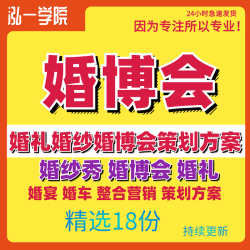 婚礼婚纱秀婚博会整合营销招商运营推广活动策划方案资料热卖中