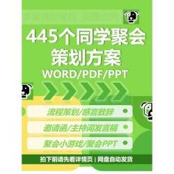 同学聚会策划方案感言致辞小游戏流程邀请函主持词发言稿PPT课件