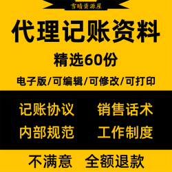 代理记账财务服务公司销售话术技巧内部规范制度岗位职责合同协议