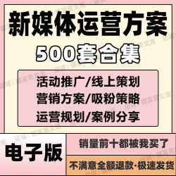 新媒体运营策划方案线上推广企策划网络社交平台营销活动案例资料