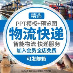 交通运输快递物流行业PPT模板海运陆运空运物流公司快递服务报告