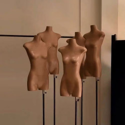 服装店模特展示架女装韩版牛皮纸扁身平胸半身人台橱窗瘦复古人偶