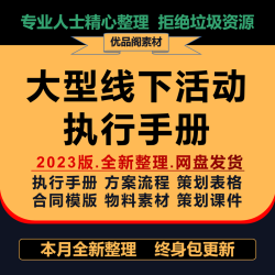 大型线下活动策划执行手册方案会务流程合同对接单SOP模板表素材