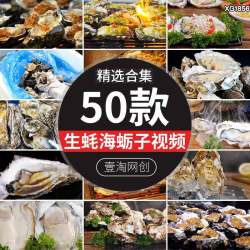 夜宵生活炭烤生蚝蒜蓉新鲜海鲜美食烧烤海蛎子牡蛎短视频剪辑素材