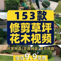 修剪草坪树木除草小说推文素材国外解压直播自媒体高清短视频引流