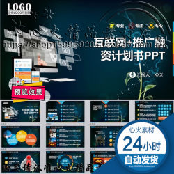 电商名片路演投资计划网络推广融资物流购物计划报告PPT动态模板