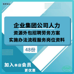 企业集团公司人力资源外包招聘劳务方案实施办法流程服务岗位方案