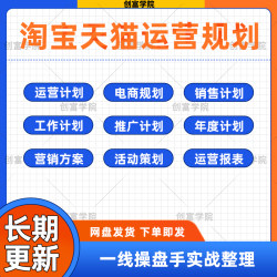 实用新版淘宝天猫运营规划店铺方案推广营销策计划书PPT持续更新