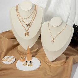 实木心形项链展示架颈部模特人像脖子首饰架珠宝饰品拍照道具