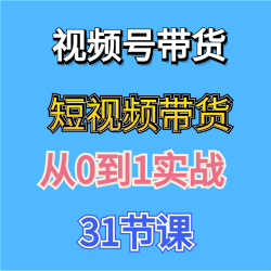 新视频号短视频带货变现从0到1实战私教课（31节视频课）