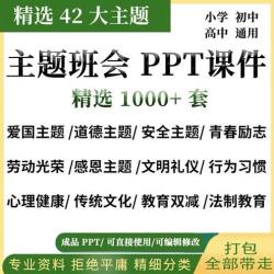 小学生主题班会ppt网络消防交通安全教育心理健康德育课件模板