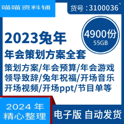 2023年公司年会活动策划方案企业兔年素材主持稿节目年终庆典视频