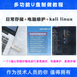kali linux+PE电脑维护盘+普通U盘制做教程网络安全渗透测试