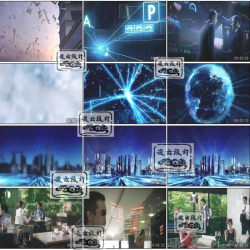 科技感光线电子商务企业公司宣传片数字大数据服务器高清视频素材