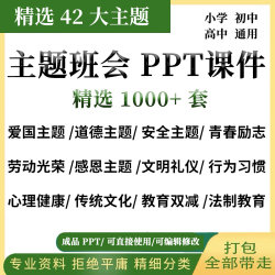 小学生主题班会ppt网络消防交通安全教育心理健康德育课件模板