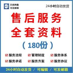 客户售后服务方案流程管理体系企业公司产品项目协议制度案例资料