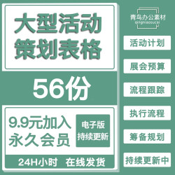 大型线下活动组织策划执行手册物料海报模板案例方案表格素材资料