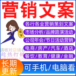 营销文案品牌策略活动公司市场策划推广销售行销宣传计划技巧方案
