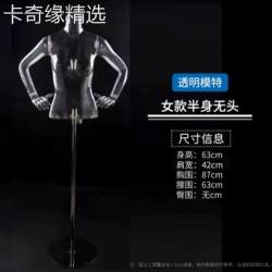 新款透明假模特 3D立体拍照男女全半身道具方形底座 内衣裤胸臀模