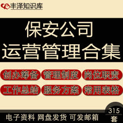 保安公司运营管理创业筹备岗位职责管理制度工作总结服务方案合集