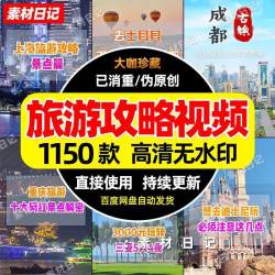 全国中国旅游景点景区攻略抖音带券达人风景色解说剪辑短视频素材