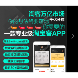 淘宝客淘客APP开发公众号小程序机器人制作源码系统开发