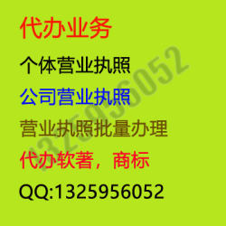 代办个体营业执照,营业执照批量办理,公司营业执照,软著,商标,最快1个工作日下执照